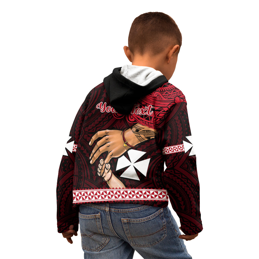 Personalised Father Day Wallis and Futuna Kid Hoodie I Love You Dad LT14 - Polynesian Pride