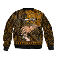 Personalised Father Day New Caledonia Sleeve Zip Bomber Jacket I Love You Dad LT14 - Polynesian Pride
