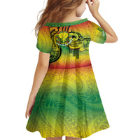 Hawaii Flag Day Family Matching Off The Shoulder Long Sleeve Dress and Hawaiian Shirt Kanaka Maoli With Kakau Polynesian Pattern LT14 - Polynesian Pride