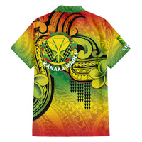 Hawaii Flag Day Family Matching Off Shoulder Short Dress and Hawaiian Shirt Kanaka Maoli With Kakau Polynesian Pattern LT14 - Polynesian Pride