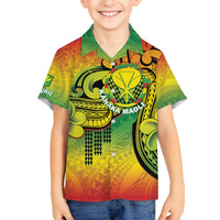 Hawaii Flag Day Family Matching Puletasi and Hawaiian Shirt Kanaka Maoli With Kakau Polynesian Pattern LT14