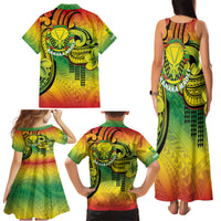Hawaii Flag Day Family Matching Tank Maxi Dress and Hawaiian Shirt Kanaka Maoli With Kakau Polynesian Pattern LT14 - Polynesian Pride