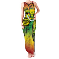 Hawaii Flag Day Family Matching Tank Maxi Dress and Hawaiian Shirt Kanaka Maoli With Kakau Polynesian Pattern LT14 Mom's Dress Green - Polynesian Pride