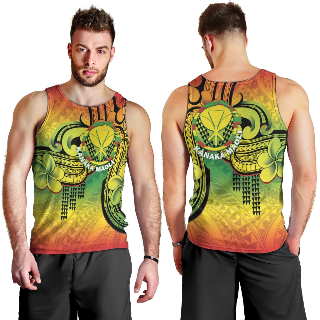 Hawaii Flag Day Men Tank Top Kanaka Maoli With Kakau Polynesian Pattern LT14