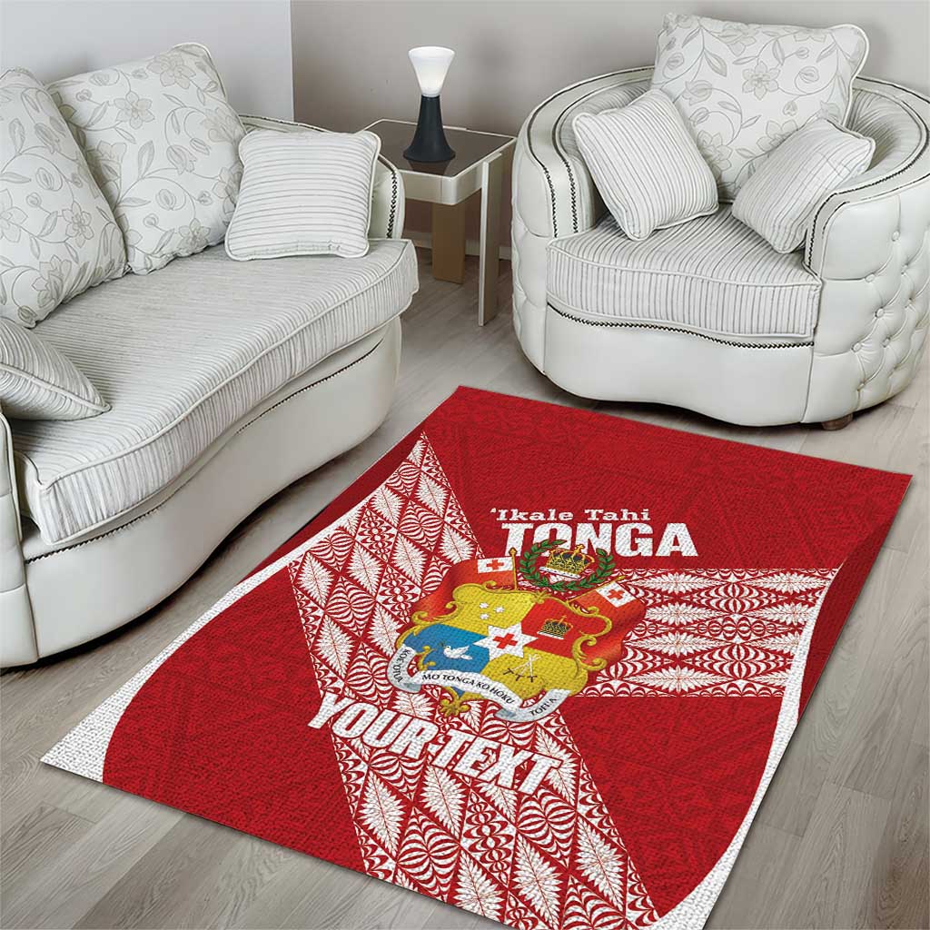 Tonga Rugby Custom Area Rug Go ʻIkale Tahi Go Tongan Tapa Cloth