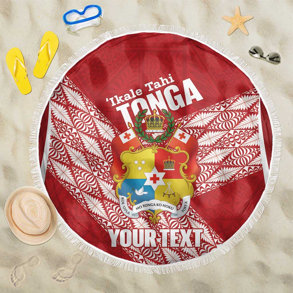 Tonga Rugby Custom Beach Blanket Go ʻIkale Tahi Go Tongan Tapa Cloth LT14 One Size 150cm Red - Polynesian Pride