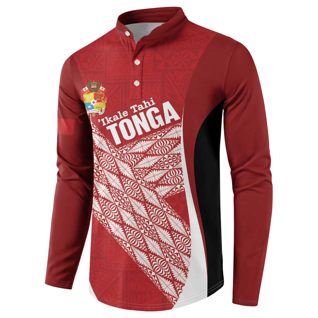 Tonga Rugby Custom Button Sweatshirt Go ʻIkale Tahi Go Tongan Tapa Cloth
