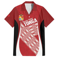 Tonga Rugby Custom Family Matching Long Sleeve Bodycon Dress and Hawaiian Shirt Go ʻIkale Tahi Go Tongan Tapa Cloth LT14 Dad's Shirt - Short Sleeve Red - Polynesian Pride
