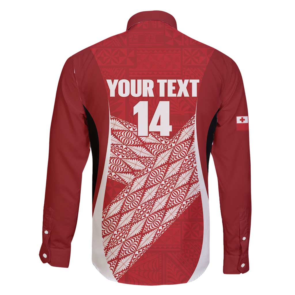 Tonga Rugby Custom Family Matching Long Sleeve Bodycon Dress and Hawaiian Shirt Go ʻIkale Tahi Go Tongan Tapa Cloth LT14 - Polynesian Pride