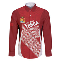 Tonga Rugby Custom Family Matching Off The Shoulder Long Sleeve Dress and Hawaiian Shirt Go ʻIkale Tahi Go Tongan Tapa Cloth