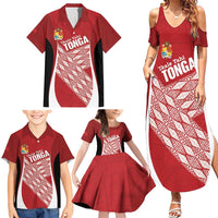 Tonga Rugby Custom Family Matching Summer Maxi Dress and Hawaiian Shirt Go ʻIkale Tahi Go Tongan Tapa Cloth