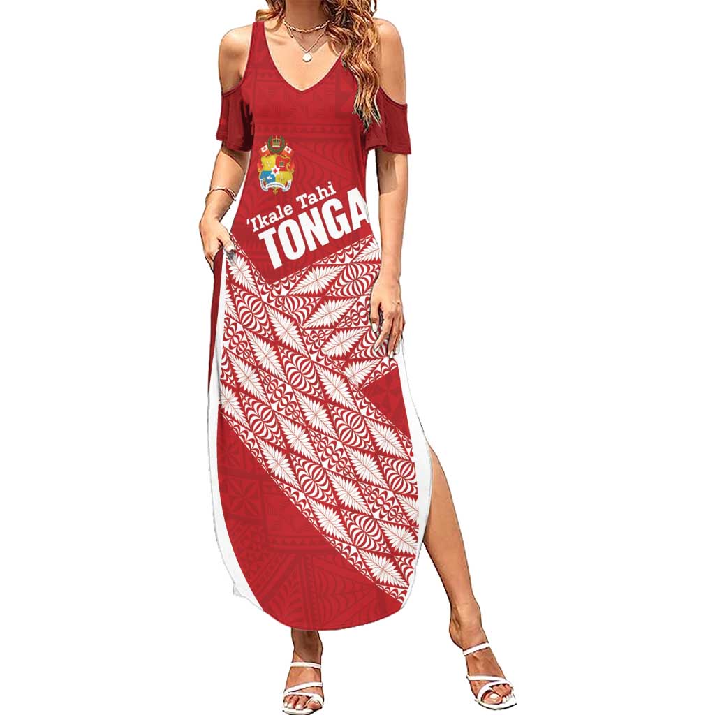 Tonga Rugby Custom Family Matching Summer Maxi Dress and Hawaiian Shirt Go ʻIkale Tahi Go Tongan Tapa Cloth