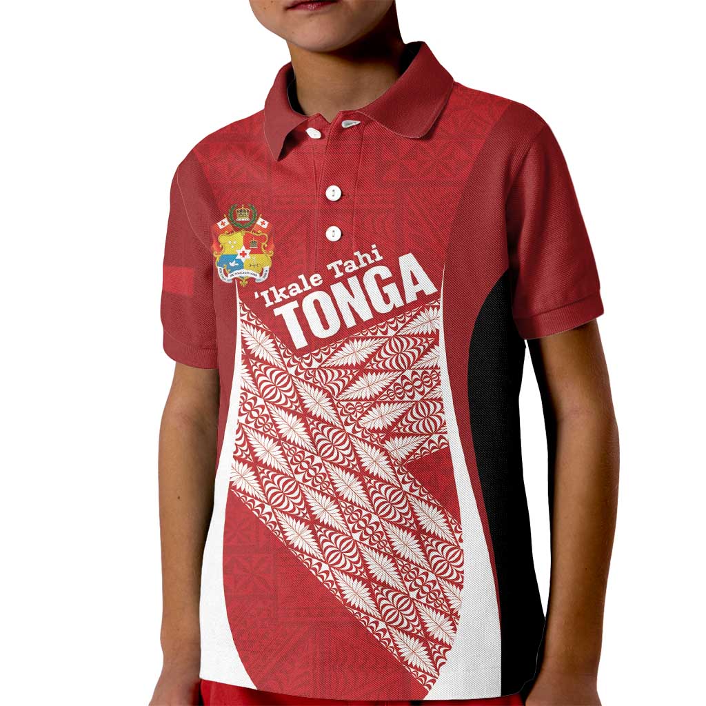 Tonga Rugby Custom Kid Polo Shirt Go ʻIkale Tahi Go Tongan Tapa Cloth