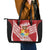 Tonga Rugby Custom Leather Tote Bag Go ʻIkale Tahi Go Tongan Tapa Cloth
