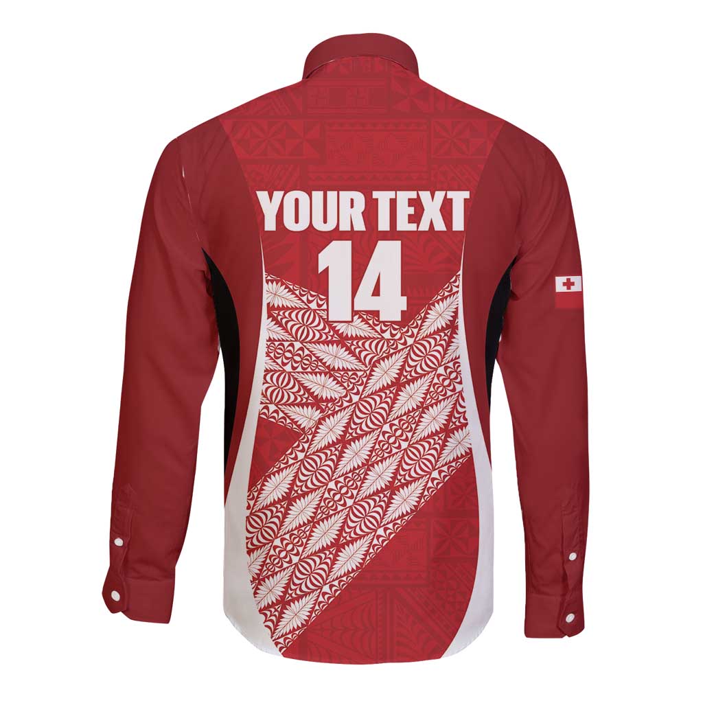 Tonga Rugby Custom Long Sleeve Button Shirt Go ʻIkale Tahi Go Tongan Tapa Cloth