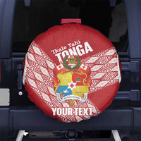 Tonga Rugby Custom Spare Tire Cover Go ʻIkale Tahi Go Tongan Tapa Cloth LT14 No hole Red - Polynesian Pride