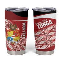 Tonga Rugby Custom Tumbler Cup Go ʻIkale Tahi Go Tongan Tapa Cloth LT14 Red - Polynesian Pride
