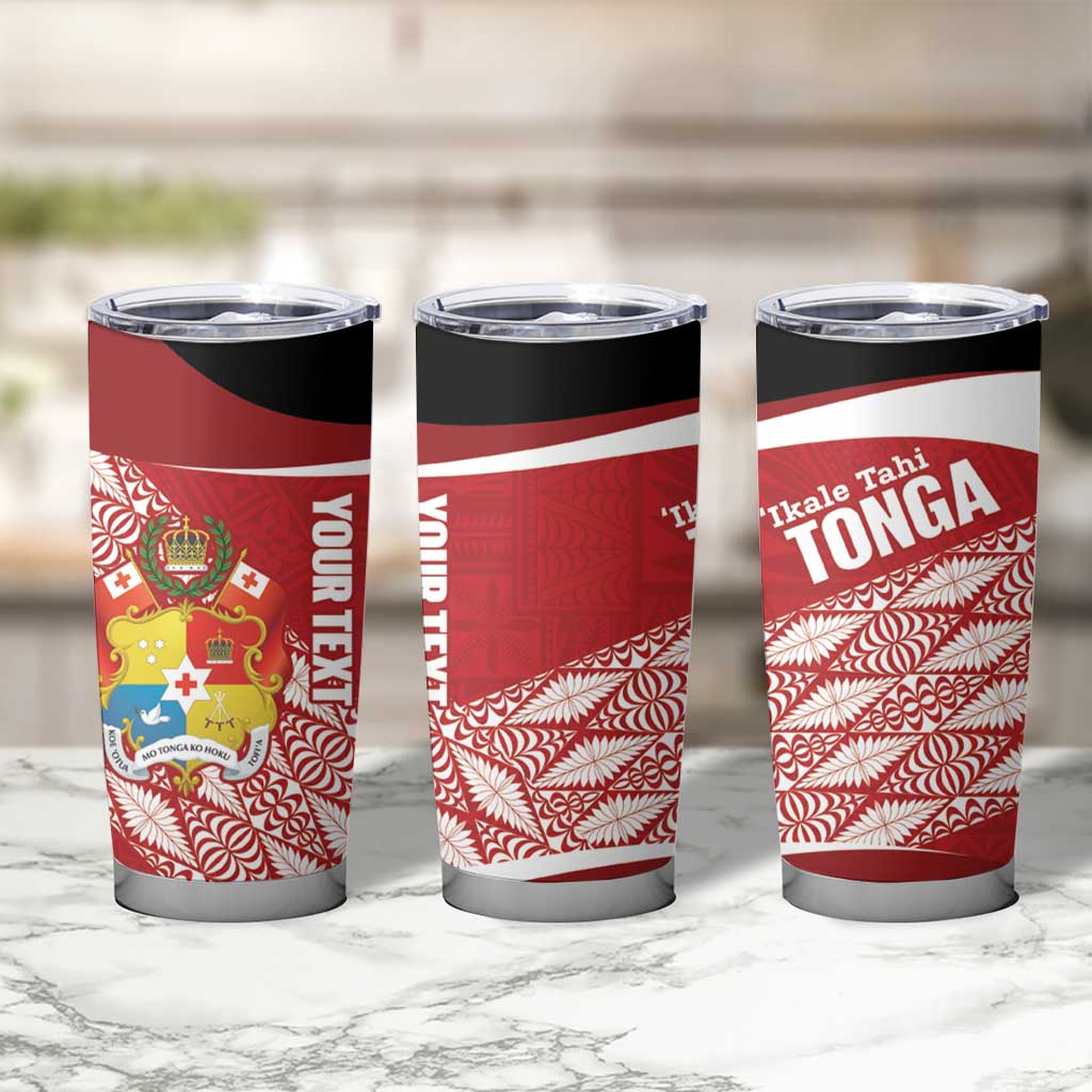 Tonga Rugby Custom Tumbler Cup Go ʻIkale Tahi Go Tongan Tapa Cloth LT14 - Polynesian Pride