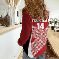 Tonga Rugby Custom Women Casual Shirt Go ʻIkale Tahi Go Tongan Tapa Cloth