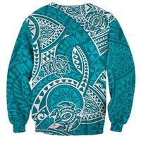 Polynesian Pride Hawaii Sweatshirt Hawaiian Tribal Honu Turquoise Version LT14 - Polynesian Pride