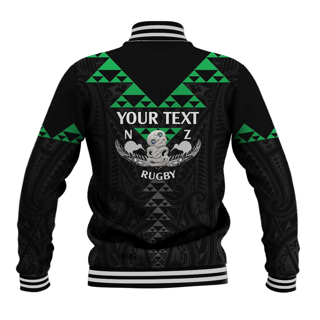 Personalised Aotearoa Rugby Baseball Jacket New Zealand Maori Kete Matauranga Pattern LT14 - Polynesian Pride