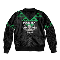 Personalised Aotearoa Rugby Bomber Jacket New Zealand Maori Kete Matauranga Pattern LT14 - Polynesian Pride