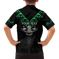 Personalised Aotearoa Rugby Family Matching Puletasi and Hawaiian Shirt New Zealand Maori Kete Matauranga Pattern LT14 - Polynesian Pride