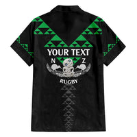 Personalised Aotearoa Rugby Family Matching Short Sleeve Bodycon Dress and Hawaiian Shirt New Zealand Maori Kete Matauranga Pattern LT14 - Polynesian Pride