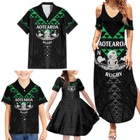 Personalised Aotearoa Rugby Family Matching Summer Maxi Dress and Hawaiian Shirt New Zealand Maori Kete Matauranga Pattern LT14 - Polynesian Pride