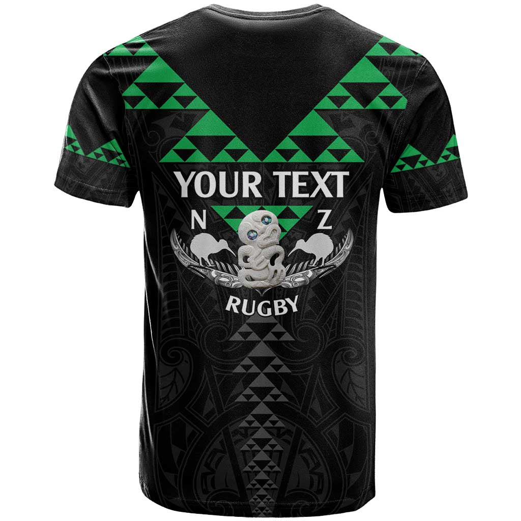 Personalised Aotearoa Rugby T Shirt New Zealand Maori Kete Matauranga Pattern