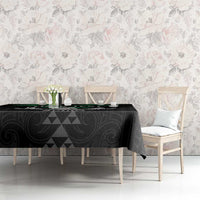 Personalised Aotearoa Rugby Tablecloth New Zealand Maori Kete Matauranga Pattern