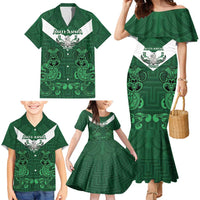 Custom Aotearoa Rugby Family Matching Mermaid Dress and Hawaiian Shirt New Zealand Maori Kete Poutama Pattern LT14 - Polynesian Pride
