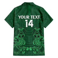 Custom Aotearoa Rugby Family Matching Off The Shoulder Long Sleeve Dress and Hawaiian Shirt New Zealand Maori Kete Poutama Pattern LT14 - Polynesian Pride