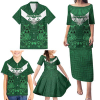 Custom Aotearoa Rugby Family Matching Puletasi and Hawaiian Shirt New Zealand Maori Kete Poutama Pattern LT14 - Polynesian Pride
