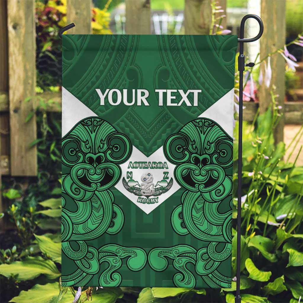 Custom Aotearoa Rugby Garden Flag New Zealand Maori Kete Poutama Pattern