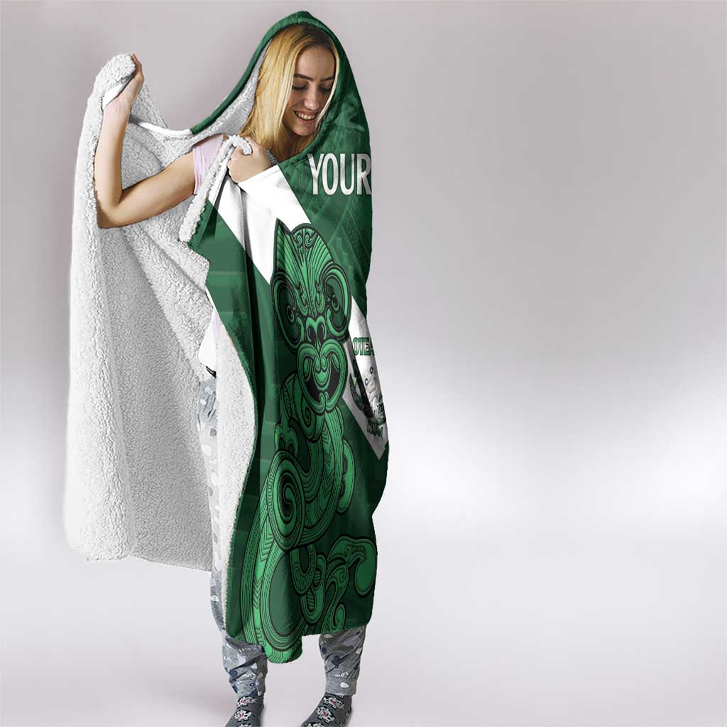 Custom Aotearoa Rugby Hooded Blanket New Zealand Maori Kete Poutama Pattern LT14 - Polynesian Pride