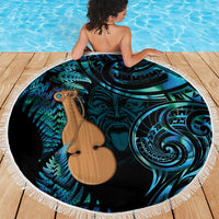 Kotiate New Zealand Beach Blanket Maori Weapon Paua Shell Haka Fern