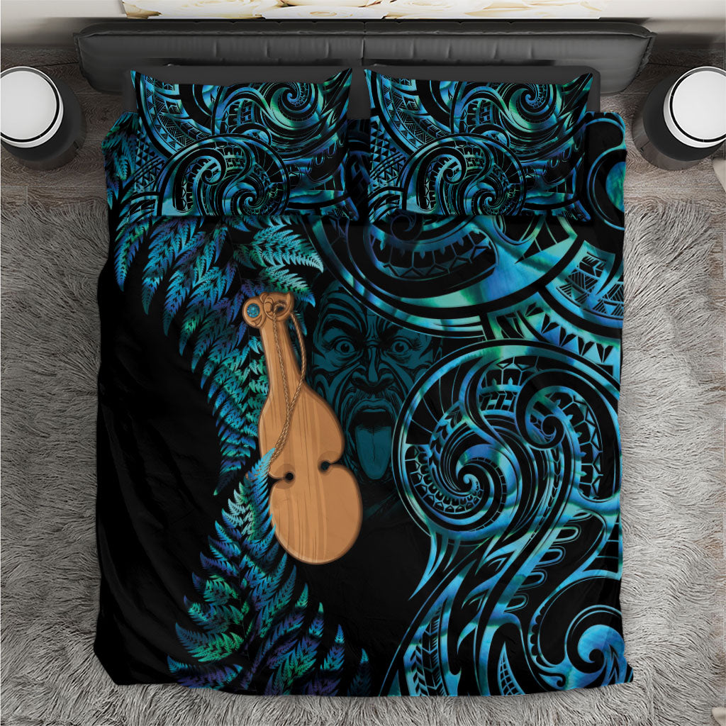 Kotiate New Zealand Bedding Set Maori Weapon Paua Shell Haka Fern