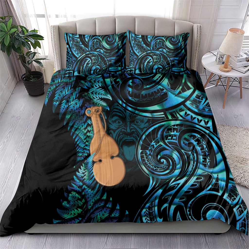 Kotiate New Zealand Bedding Set Maori Weapon Paua Shell Haka Fern