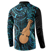 Kotiate New Zealand Button Sweatshirt Maori Weapon Paua Shell Haka Fern