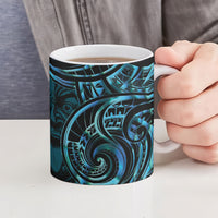 Kotiate New Zealand Ceramic Mug Maori Weapon Paua Shell Haka Fern