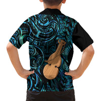 Kotiate New Zealand Family Matching Short Sleeve Bodycon Dress and Hawaiian Shirt Maori Weapon Paua Shell Haka Fern LT14 - Polynesian Pride