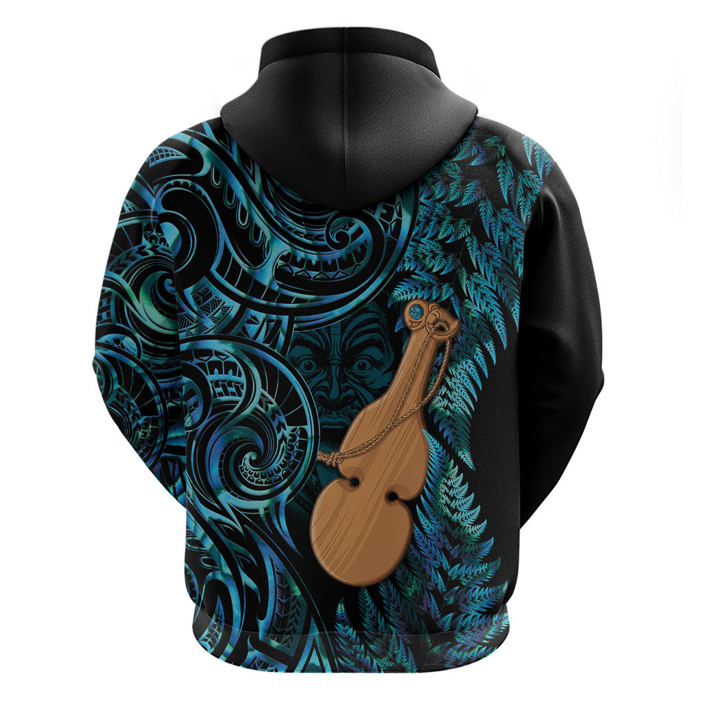 Kotiate New Zealand Hoodie Maori Weapon Paua Shell Haka Fern