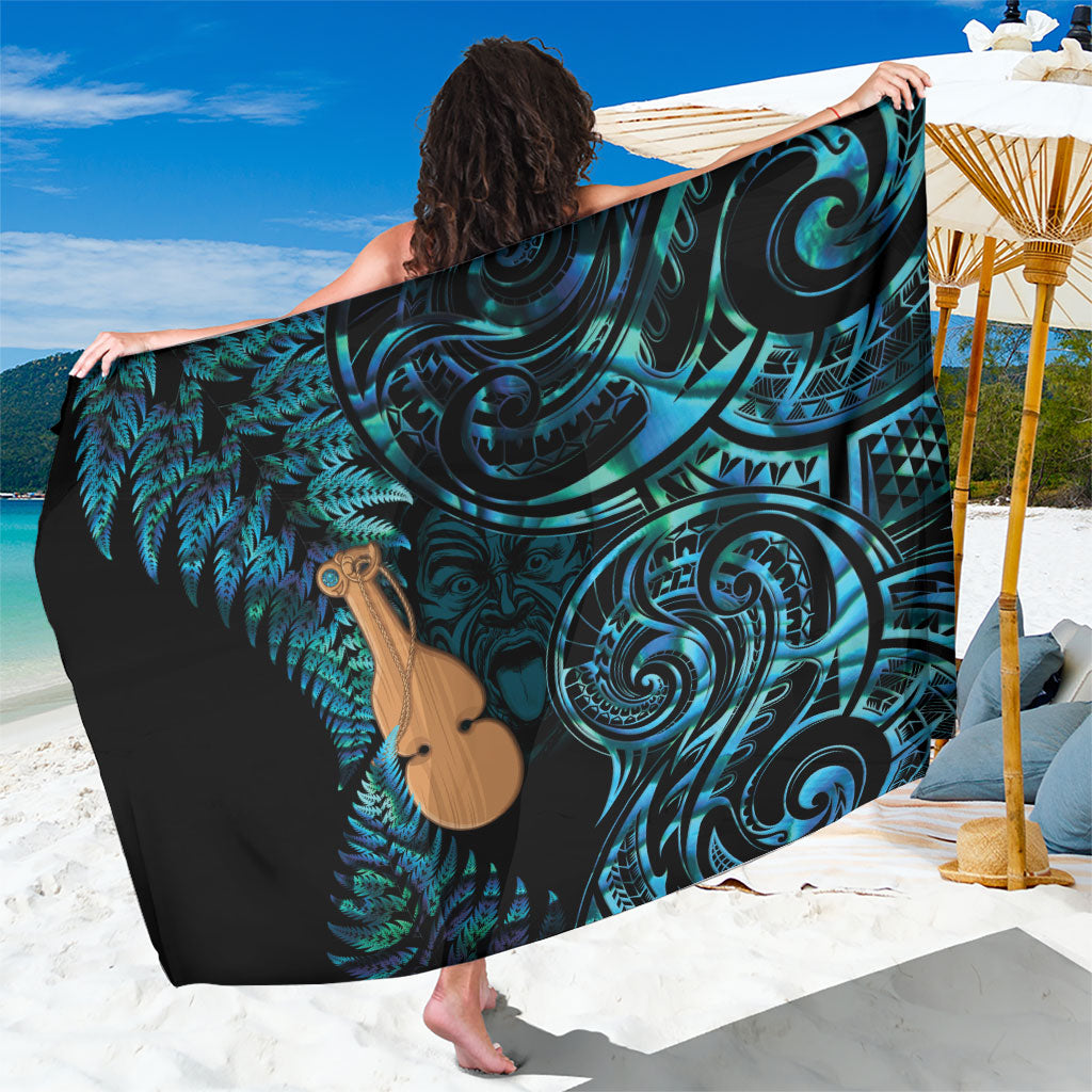 Kotiate New Zealand Sarong Maori Weapon Paua Shell Haka Fern LT14 One Size 44 x 66 inches Turquoise - Polynesian Pride