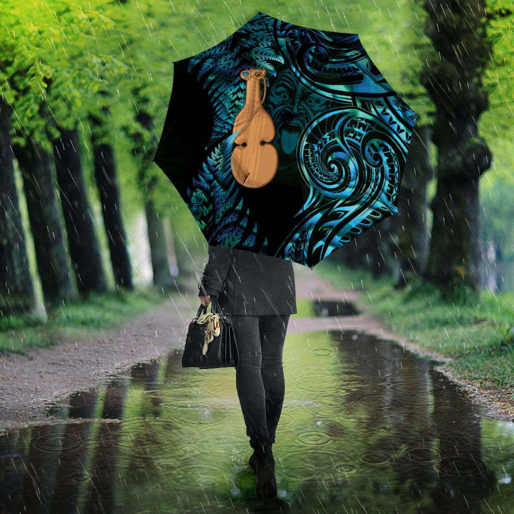 Kotiate New Zealand Umbrella Maori Weapon Paua Shell Haka Fern