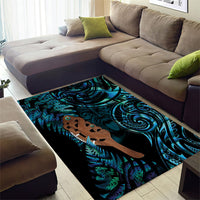 Maripi New Zealand Area Rug Maori Weapon Paua Shell Haka Fern