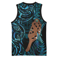 Maripi New Zealand Basketball Jersey Maori Weapon Paua Shell Haka Fern