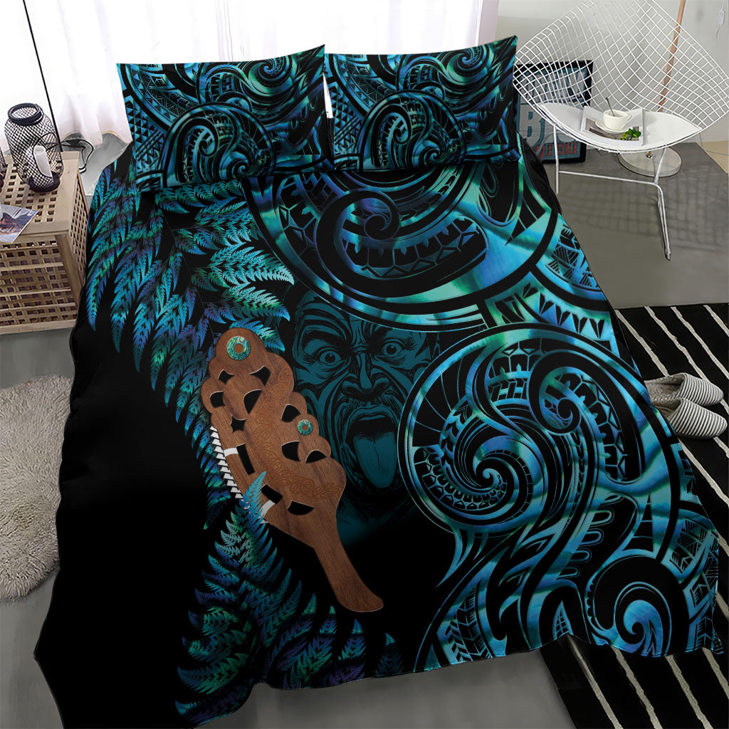 Maripi New Zealand Bedding Set Maori Weapon Paua Shell Haka Fern
