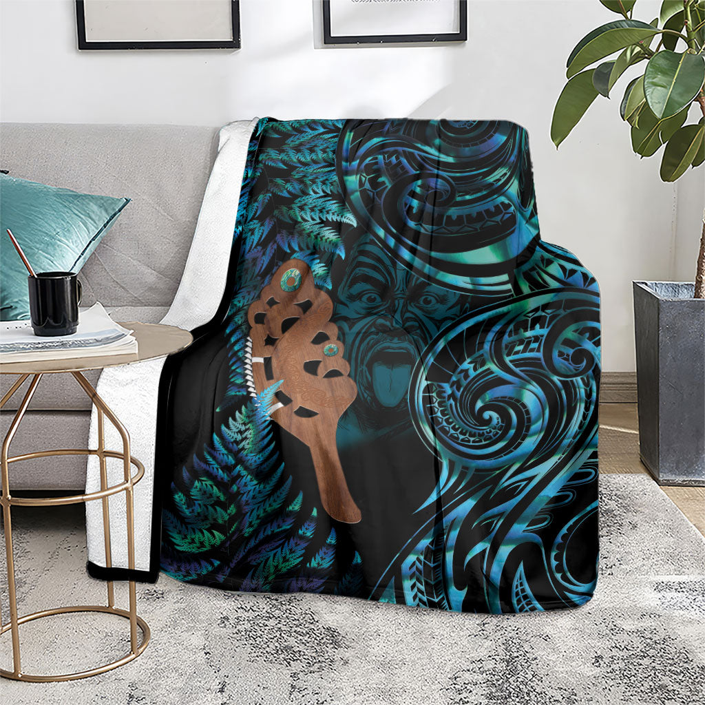 Maripi New Zealand Blanket Maori Weapon Paua Shell Haka Fern
