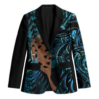 Maripi New Zealand Blazer Maori Weapon Paua Shell Haka Fern